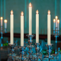 Без полум'яні конічні свічки з дистанційним керуванням, набір із 6 свічок кольору слонової кістки Candlium (my-1108)