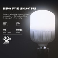 Світлодіодні LED лампи Neewer T100 E26 35 Вт 5700K для відеозйомки, 2 упаковки (my-4003)