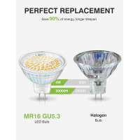 Светодиодные лампочки теплый белый 3000K HFCDL MR16 GU5.3  6 шт (my-4159)