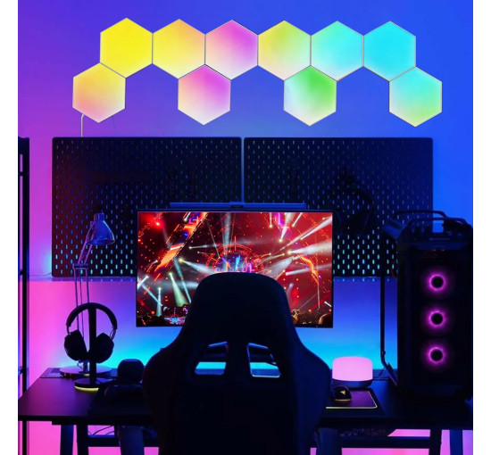 10 шт. шестикутних світлодіодних RGB світильників Neoglint J1566 (my-18153)
