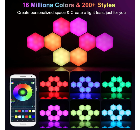 10 шт. шестикутних світлодіодних RGB світильників Neoglint J1566 (my-18153)