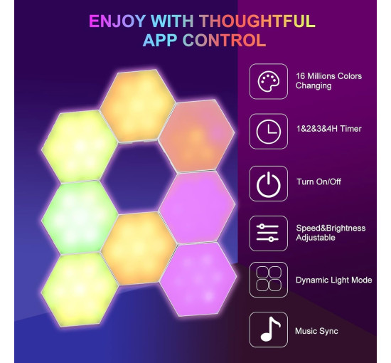 10 шт. шестикутних світлодіодних RGB світильників Neoglint J1566 (my-18153)