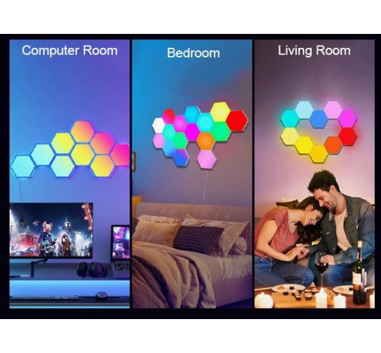 10 шт. шестикутних світлодіодних RGB світильників Neoglint J1566 (my-18153)