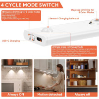 Кухонные светильники под шкаф 3 шт. 30 см Shirylzee DMS-8830 белый (my-18122)