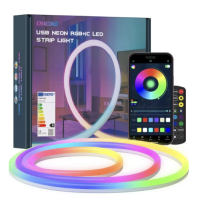 Светодиодная лента CHACOKO USB RGB с IC Neon 2M LED Strip, DCG-24W пульт дистанционного управления (my-0126)