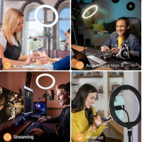 Кільцева LED-лампа з підставкою та тримачем для телефону Saikkl SMN-10 (my-18029)