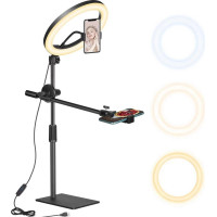 Кольцевая LED-лампа с подставкой и держателем для телефона Saikkl SMN-10 (my-18029)