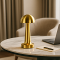 Настольная лампа золотая аккумуляторная H-22 cm Led Mushroom Gold (my-18081) Настольная лампа золотая аккумуляторная H-22 cm Led Mushroom Gold (my-18081)