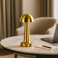 Настольная лампа золотая аккумуляторная H-22 cm Led Mushroom Gold (my-18081) Настольная лампа золотая аккумуляторная H-22 cm Led Mushroom Gold (my-18081)