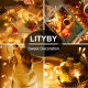 Гирлянда LITYBY Fairy Lights, водонепроницаемая, 15 м/49 футов, 120 светодиодных гирлянд, питание от сети, 8 режимов дистанционного управления (my-17250)