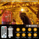 Гирлянда LITYBY Fairy Lights, водонепроницаемая, 15 м/49 футов, 120 светодиодных гирлянд, питание от сети, 8 режимов дистанционного управления (my-17250)