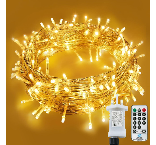 Гирлянда LITYBY Fairy Lights, водонепроницаемая, 15 м/49 футов, 120 светодиодных гирлянд, питание от сети, 8 режимов дистанционного управления (my-17250)