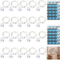 Набір Dooozy з 20 мікросвітлодіодних гірлянд та 120 батарейок 2 м гірлянди на батарейках з мідним дротом водонепроникні (my-17261)