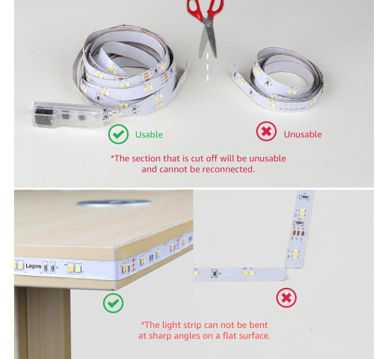 Світлодіодна стрічка Lepro з регулюванням яскравості, колір від теплого до холодного (my-18151)