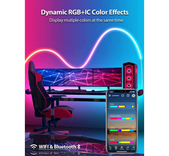 Светодиодная умная смарт LED-лента неоновая Lucienstar Neon Rope Lights размер L 3 метра (my-18150)