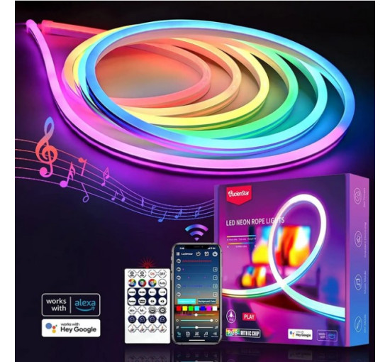 Светодиодная умная смарт LED-лента неоновая Lucienstar Neon Rope Lights размер L 3 метра (my-18150) Светодиодная умная смарт LED-лента неоновая Lucienstar Neon Rope Lights размер L 3 метра (my-18150)