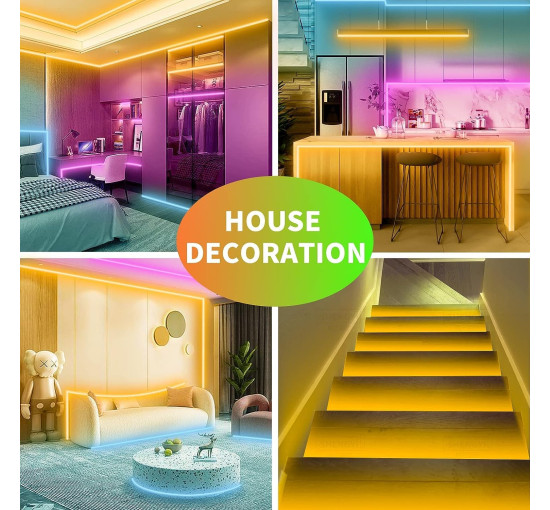 Світлодіодна стрічка KSIPZE довжиною 10 м з RGB-підсвічуванням (my-18152)