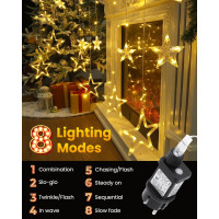 Світлові гірлянди в приміщенні iShabao із зірками з таймером для різдвяного прикраси (my-0182)