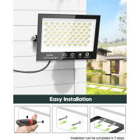 Светодиодный водонепроницаемый прожектор Sararoom 100 Вт для наружного освещения - 10000 лм дневной белый прожектор 6500 К со 156 светодиодами (my-17257)