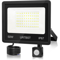 Вуличний світлодіодний прожектор URTBST з датчиком руху 50 Вт 5000 лм водонепроникний білий колір 7000 К (my-17031)