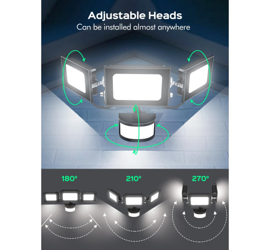 Вуличне освітлення прожектор 50 Вт денне біле світло 6500 К з датчиком (my-18165)