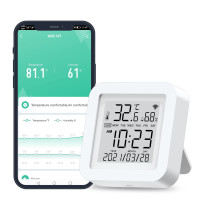 Умный термометр с Wi-Fi Haozee, гигрометр SmartLife White (my-3110)