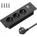Розетка з роз'ємом USB C SUDEERY PK-EU302 7 розеток 2 м Чорний (my-17231)