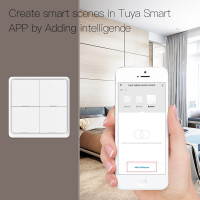 Перемикач MOES ZigBee 12 сцен із живленням від батареї ZT-SY-EU4S-WH-MS-C білий (my-15092)
