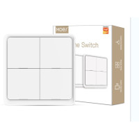 Переключатель MOES ZigBee 12 сцен с питанием от батареи ZT-SY-EU4S-WH-MS-C Чорный (my-15092)