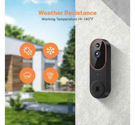 Бездротова відеокамера для дверного дзвінка 1080 GridTera P50 (my-18133)