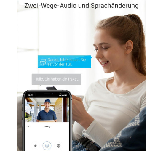 Відеодзвінок для дверей з Wi-Fi EZVIZ ширококутна камера 2МП PIR сенсор руху дисплей 4,3 (my-18094)