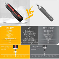 Беспроводная электрическая отвертка 2000 мАч со съемным литий-ионным аккумулятором 4 В Ikuby 2101 (my-9092)