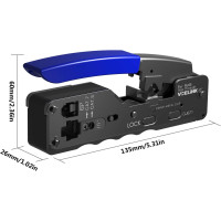 Проходной обжимной инструмент VCELINK GJ671BL RJ45 для сквозного разъема Cat5 Cat6 Cat7 и телефонной вилки RJ11 RJ12 (my-15044)