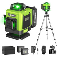 Лазерный уровень 4D 360° с самовыравниванием и штативом перекрестный лазер для строительных проектов ремонта напольной плитки с аккумулятором 4800 мАч (my-17012)