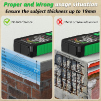 Перезаряжаемый измеритель влажности с цветным дисплеем и звуковой сигнализацией RDINSCOS MT37 для стен (my-17058)