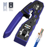 Инструмент для обжима VCE GJ670BL RJ45 Ethernet кримпер для коннекторов Cat5 Cat6 Cat7, поддержка зачистки и резки (my-15041)