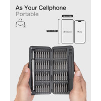 Набор прецизионных отверток VCELINK, 57 в 1 с 56 битами S2, набор магнитных бит для компьютера, очков, часов, телефона, ноутбука, черный (my-15040)