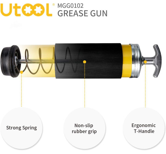 Пістолет для змащування UTOOL UTGG01, шприц для змащування з пістолетною рукояткою, гнучкий полімерний шланг (my-2066)