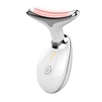 Акумуляторний мікрострумовий масажер для ліфтингу обличчя та шиї ES-1081 білий (my-4030)