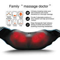 Портативный массажер MoCuishle Shiatsu для спины, плеч и шеи с подогревом, электрический массаж глубоких тканей 4D (my-012)