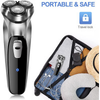 Бездротова електрична 3D-роторна бритва для чоловіків NWOUIIAY 5120 срібло (my-5055)