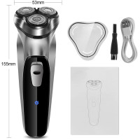 Бездротова електрична 3D-роторна бритва для чоловіків NWOUIIAY 5120 срібло (my-5055)