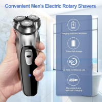 Бездротова електрична 3D-бритва з ротором NWOUIIAY акумуляторна з висувним триммером для вологого та сухого гоління (my-17005)