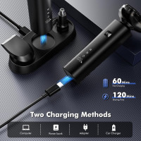 Електробритва для чоловіків ETENTOUS 3Dshaver-8012, водонепроникна чоловіча бритва IPX7 для вологого та сухого гоління, розумний світлодіодний дисплей (my-17110)