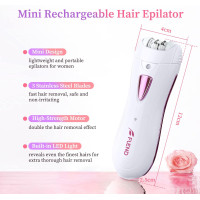 Эпилятор для женщин Flend Pink для удаления волос на лице, ног, рук, подмышек, лица, бикини (my-2058)