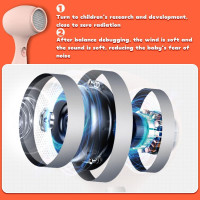 Мини-фен Lotvic 3 режима температуры низкий уровень шума портативный розовый (my-17033)