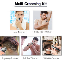 Триммер для домашнего использования Hatteker Rechargeable Hair Trimmer Grooming Kit 5in1 (RFC-588) (my-4275) без упаковки