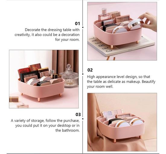 Органайзер для макияжа Awokza Cosmetic Storage Box Makeup Pink AC-7643 (my-2102)