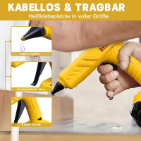 Беспроводной термоклеевой пистолет Powtree для Dewalt 20 В с клеевыми стержнями жёлтый (my-17245)