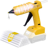 Беспроводной термоклеевой пистолет Powtree для Dewalt 20 В с клеевыми стержнями жёлтый (my-17245)